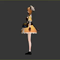 Game Anime Character With Orange Hair White Hat And Yellow Top Holding Vegetable Basket
