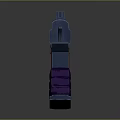 3D Modeled Weapon Pistol With Blue Body Purple Grip And Red Accents Design