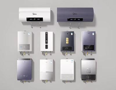 Midea Home Water Heaters With Various Modern Designs And Color Options For Daily Use 3d model