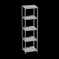 Modern Metal Frame Storage Shelf Unit With Five Wooden Shelves For Home Organization
