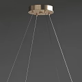 Elegant Modern Chandelier With White Wave Pattern And Metal Hanging Frame Design 3d model