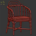 Natural Rattan Leisure Chair With Light Gray Cushion And Stylish Backrest For Cozy Home Decor