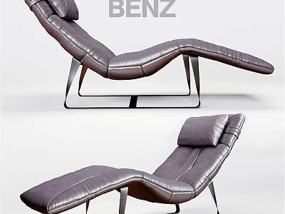 Modern Leather Sofa Stool With Ergonomic Design And Metal Frame Support 3d model