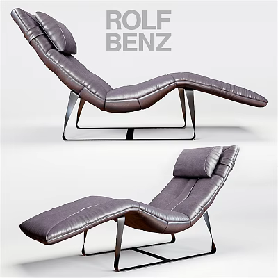 Modern Leather Sofa Stool With Ergonomic Design And Metal Frame Support 3d model