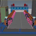 Industrial Metal Sheet Conveyor Equipment With Automated Mechanical Components And Blue Frame