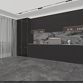 Modern Elegant Kitchen Sideboard Cabinet With Gray Cabinets Marble Backsplash And Glass Door Wine Rack