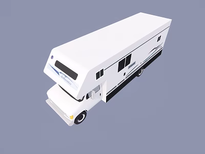 White Modern Recreational Vehicle Exterior With Side Windows And Access Door 3d model