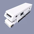 White Modern Recreational Vehicle Exterior With Side Windows And Access Door