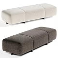 Beige and Dark Green Upholstered Benches with White Floral Leaf Patterns Modern Design