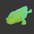 3D Rendered Prehistoric Aquatic Reptile Character with Streamlined Body Yellow Green Skin and Sharp Teeth