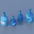 Blue Transparent Water Bottles In Various Sizes For Daily Household Use