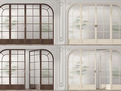 French double door glass double door model