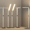 Modern Floor Lamps With Slim Stand Elongated LED Light And Stable Base