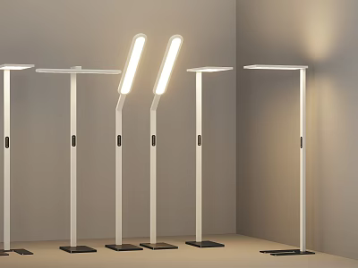 Modern Floor Lamps With Slim Stand Elongated LED Light And Stable Base 3d model