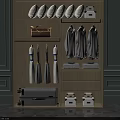 Organized Wardrobe Interior With White Hats Brown Bag Coats Dust Bags Folded Clothes And Storage Drawers