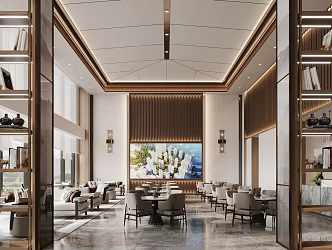 Modern sales office negotiation area 3d model