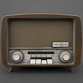 Vintage Television With Brown Casing Classic Knobs And ON OFF VOLUME Labels