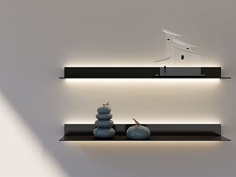 Modern wall shelf minimalist shelf 3d model