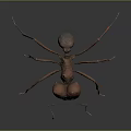 Detailed 3D Model Of Reddish Brown Ant With Legs On Dark Background