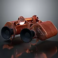 Vintage Brass Binoculars Classic Instrument for Cosmic Observation and Space Exploration