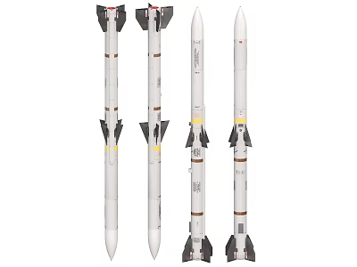 Military Weapon Missiles With Different Models And Tactical Design Features 3d model