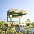 Modern outdoor clock-in sketch clock-in stair clock-in farmland clock-in flower sea installation art 3d model