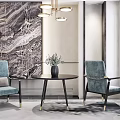 Modern leisure table and chair combination table and chair 3d model