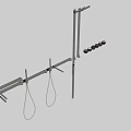 Modern Stainless Steel Shower System With Handheld Head Fixed Brackets And Flexible Hoses