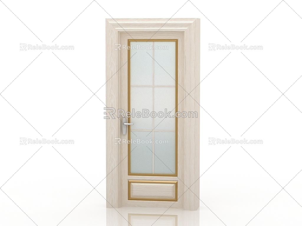 Jianou solid wood door interior door door 3d model