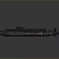 Modern Military Submarine with Sleek Metal Hull and Naval Equipment
