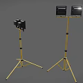 Yellow Adjustable Tripod Lights With Stable Stands For Portable Lighting Needs
