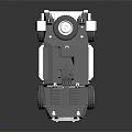 Gray Armored Vehicle Model With Large Tires Spare Tire And Roof Equipment