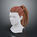Character And Creature Inspired Red Orange Braided Ponytail Wig Design For Head Model