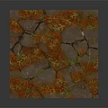 Rustic Natural Floor Tile With Orange Gray Green Streaks Cracked Surface And Natural Texture