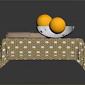 Old Book On Small Table With Yellow Polka Dot Tablecloth White Bowl And Two Oranges