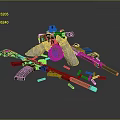 Tactical Weapons With Black Gun White Gloves Rifles And Scattered Red Yellow Bullets
