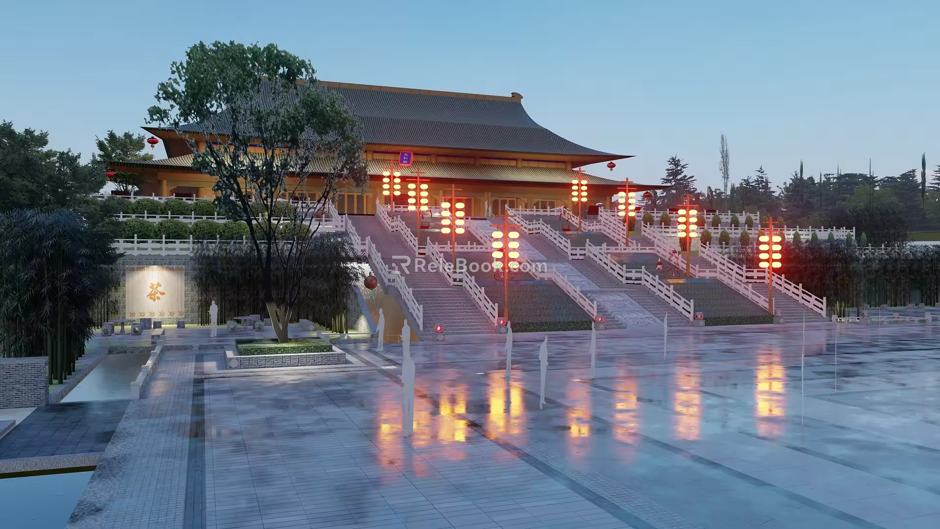 Chinese Ancient Architecture Taipan Foguang Temple Palace Pool Square Eaves Toggle Zen Architecture 3d model