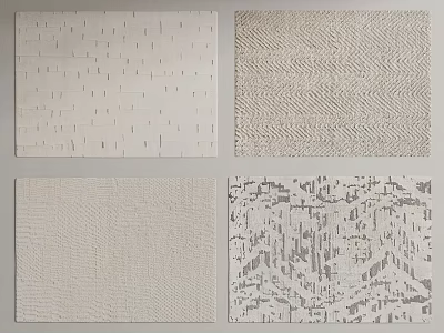 Square Rugs With Various Textures Including White Brick Woven Simple And Geometric Patterns 3d model