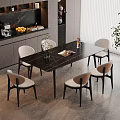 Modern Dining Room Interior With Black Dining Table White Chairs And Plant Decor