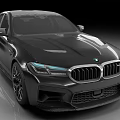 Sporty Black BMW M Series Car With Carbon Fiber Front Design And LED Headlights