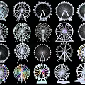 Colorful Ferris Wheels With Diverse Designs And Decorative Styles For Amusement Equipment