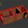 Orange Household Storage Block With Multiple Compartments For Organizing Small Daily Items