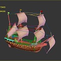 Modern Sailing Cartoon Sailing Small Sailing 3d model