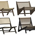 Modern Leisure Chairs With Woven Seats And Wooden Frames Various Styles
