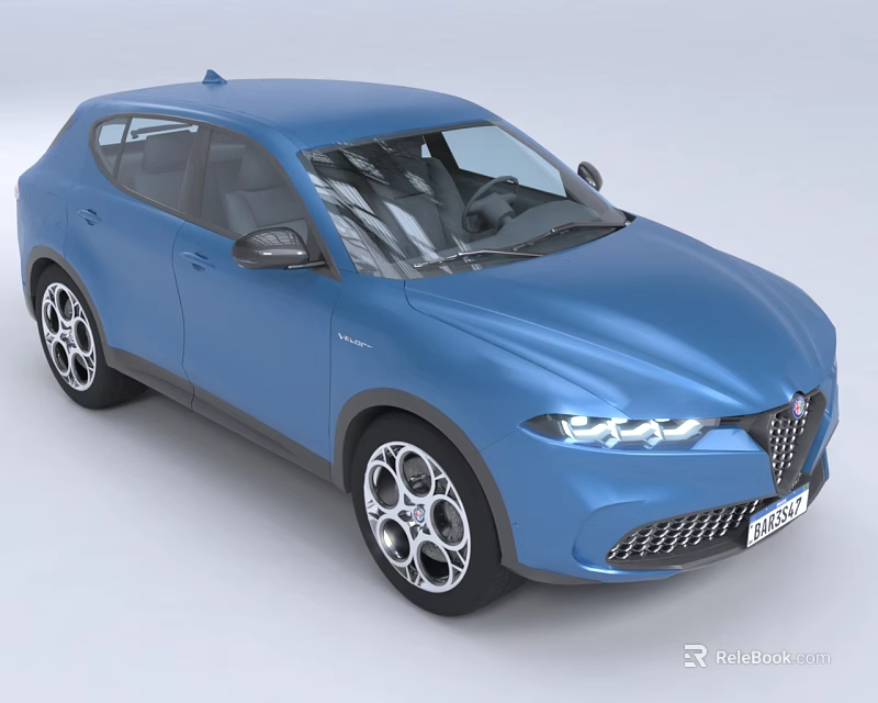 Blue Modern SUV With Stylish Exterior LED Headlights And Multi Spoke Wheels 3d model 