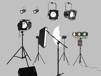 Professional Photography Studio Commercial Equipment Including Lighting Tripods Softboxes And Reflectors 3d model