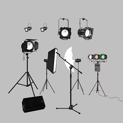 Modern Photographic Equipment Photographic Equipment Spotlight Downlight Audio Microphone 3d model