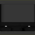 Black Computer Monitor Stand With Sleek Design And Dual White Base Ports