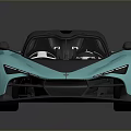 Light Blue Futuristic Sports Car With Sleek Design Black Roof And Wheels