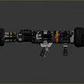 Military Camouflage Weapon With Tubular Structure Black White Parts And Orange Stripes